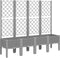 vidaXL - Plantenbak - met - latwerk - 160x40x142 - cm - polypropeen - lichtgrijs