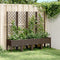 vidaXL - Plantenbak - met - latwerk - 160x40x142 - cm - polypropeen - bruin