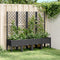 vidaXL - Plantenbak - met - latwerk - 160x40x142 - cm - polypropeen - zwart