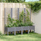 vidaXL - Plantenbak - met - latwerk - 160x40x142 - cm - polypropeen - grijs