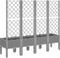vidaXL - Plantenbak - met - latwerk - 160x40x142 - cm - polypropeen - lichtgrijs