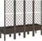 vidaXL - Plantenbak - met - latwerk - 160x40x142 - cm - polypropeen - bruin
