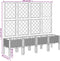 vidaXL - Plantenbak - met - latwerk - 160x40x142 - cm - polypropeen - grijs