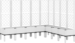 vidaXL - Plantenbak - met - latwerk - 200x160x142 - cm - polypropeen - wit