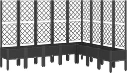 vidaXL - Plantenbak - met - latwerk - 200x160x142 - cm - polypropeen - zwart