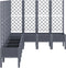 vidaXL - Plantenbak - met - latwerk - 200x160x142 - cm - polypropeen - grijs
