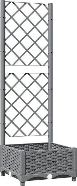 vidaXL - Plantenbak - met - latwerk - 40x40x121,5 - cm - polypropeen