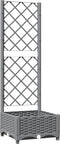 vidaXL - Plantenbak - met - latwerk - 40x40x121,5 - cm - polypropeen