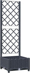 vidaXL - Plantenbak - met - latwerk - 40x40x121,5 - cm - polypropeen