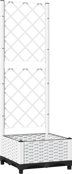 vidaXL - Plantenbak - met - latwerk - 40x40x121,5 - cm - polypropeen