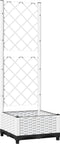 vidaXL - Plantenbak - met - latwerk - 40x40x121,5 - cm - polypropeen
