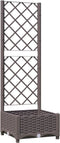 vidaXL - Plantenbak - met - latwerk - 40x40x121,5 - cm - polypropeen - bruin