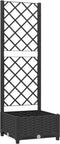 vidaXL - Plantenbak - met - latwerk - 40x40x121,5 - cm - polypropeen - zwart