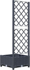 vidaXL - Plantenbak - met - latwerk - 40x40x121,5 - cm - polypropeen