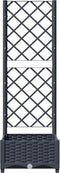 vidaXL - Plantenbak - met - latwerk - 40x40x121,5 - cm - polypropeen