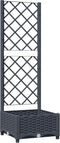 vidaXL - Plantenbak - met - latwerk - 40x40x121,5 - cm - polypropeen