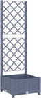vidaXL - Plantenbak - met - latwerk - 40x40x121,5 - cm - polypropeen