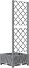 vidaXL - Plantenbak - met - latwerk - 40x40x121,5 - cm - polypropeen