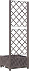 vidaXL - Plantenbak - met - latwerk - 40x40x121,5 - cm - polypropeen - bruin