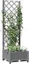 vidaXL - Plantenbak - met - latwerk - 40x40x121,5 - cm - polypropeen