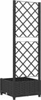 vidaXL - Plantenbak - met - latwerk - 40x40x121,5 - cm - polypropeen - zwart