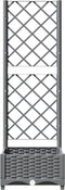vidaXL - Plantenbak - met - latwerk - 40x40x121,5 - cm - polypropeen