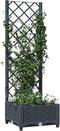 vidaXL - Plantenbak - met - latwerk - 40x40x121,5 - cm - polypropeen