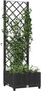 vidaXL - Plantenbak - met - latwerk - 40x40x121,5 - cm - polypropeen - zwart