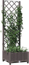 vidaXL - Plantenbak - met - latwerk - 40x40x121,5 - cm - polypropeen - bruin
