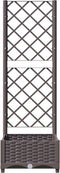 vidaXL - Plantenbak - met - latwerk - 40x40x121,5 - cm - polypropeen - bruin