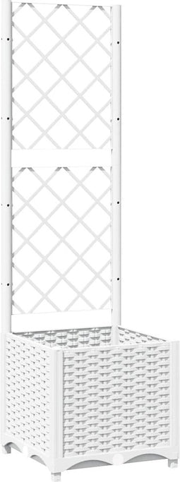 vidaXL - Plantenbak - met - latwerk - 40x40x136 - cm - polypropeen