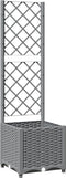 vidaXL - Plantenbak - met - latwerk - 40x40x136 - cm - polypropeen - lichtgrijs