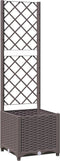 vidaXL - Plantenbak - met - latwerk - 40x40x136 - cm - polypropeen - bruin