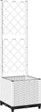 vidaXL - Plantenbak - met - latwerk - 40x40x136 - cm - polypropeen