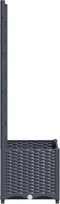 vidaXL - Plantenbak - met - latwerk - 40x40x136 - cm - polypropeen - donkergrijs
