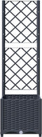 vidaXL - Plantenbak - met - latwerk - 40x40x136 - cm - polypropeen - donkergrijs