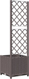 vidaXL - Plantenbak - met - latwerk - 40x40x136 - cm - polypropeen - bruin