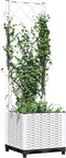 vidaXL - Plantenbak - met - latwerk - 40x40x136 - cm - polypropeen