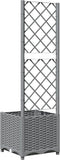 vidaXL - Plantenbak - met - latwerk - 40x40x136 - cm - polypropeen - lichtgrijs