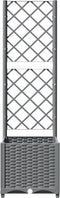 vidaXL - Plantenbak - met - latwerk - 40x40x136 - cm - polypropeen - lichtgrijs