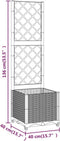vidaXL - Plantenbak - met - latwerk - 40x40x136 - cm - polypropeen - donkergrijs