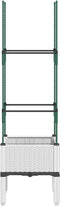 vidaXL - Plantenbak - met - latwerk - 40x40x142,5 - cm - polypropeen - wit