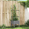 vidaXL - Plantenbak - met - latwerk - 40x40x142,5 - cm - polypropeen - lichtgrijs