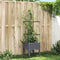 vidaXL - Plantenbak - met - latwerk - 40x40x142,5 - cm - polypropeen - grijs