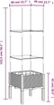 vidaXL - Plantenbak - met - latwerk - 40x40x142,5 - cm - polypropeen - zwart