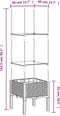 vidaXL - Plantenbak - met - latwerk - 40x40x142,5 - cm - polypropeen - wit