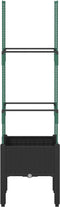 vidaXL - Plantenbak - met - latwerk - 40x40x142,5 - cm - polypropeen - zwart