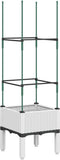vidaXL - Plantenbak - met - latwerk - 40x40x142,5 - cm - polypropeen - wit