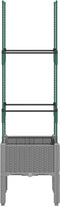 vidaXL - Plantenbak - met - latwerk - 40x40x142,5 - cm - polypropeen - lichtgrijs