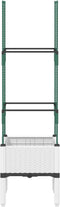 vidaXL - Plantenbak - met - latwerk - 40x40x142,5 - cm - polypropeen - wit